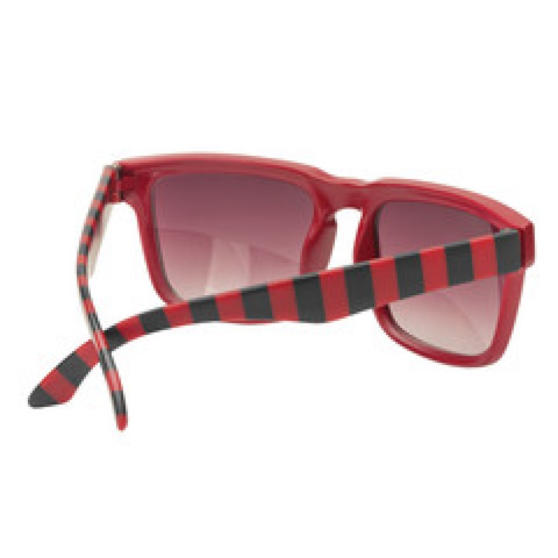 IND-Pattern Square Sunglasses Red/Black Stripes OS Unisex 