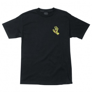 SantaCruz - Screaming Hand S/S Regular T-Shirt Black w/Safety Yellow