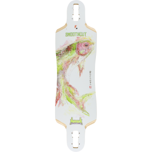 KEBBEK SMOOTHCUT 34 FISH DECK-9x34 WHT/GRN/RED