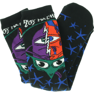 TM TURTLE HEAD CREW SOCKS-BLACK 1 pair