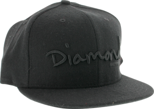 DIAMOND OG SCRIPT HAT 7" BLK/BLK