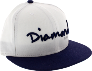 DIAMOND OG SCRIPT HAT 7-1/8" WHT/NAVY