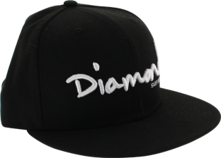 DIAMOND OG SCRIPT HAT 7-5/8" BLK/WHT