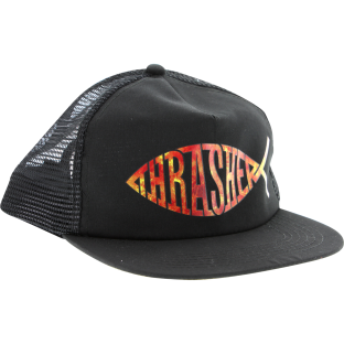 THRASHER FISH MESH HAT ADJ-BLK
