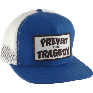 THRASHER PREVENT THIS TRAGEDY MESH HAT ADJ-BLU/WHT