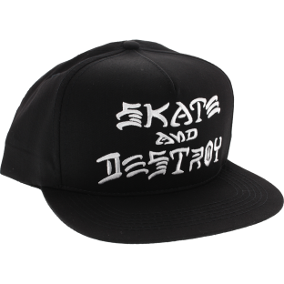 THRASHER SKATE & DESTROY EMB HAT ADJ-BLK/WHT