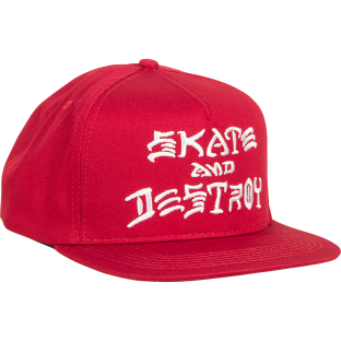 THRASHER SK8 & DESTROY HAT ADJ-BLOOD RED