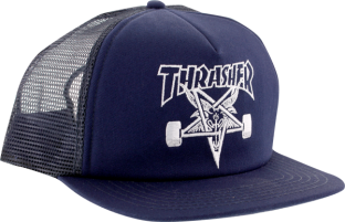 THRASHER SK8 GOAT MESH HAT ADJ-NAVY/WHT