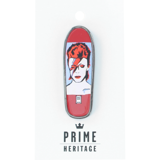 PRIME LEE BOWIE BOARD LAPEL PIN 2" RED