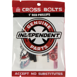 INDE CROSS BOLTS 1" PHILLIPS BLK/RED 1set