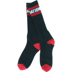 FOUND TALL STRIPE CREW SOCKS BLACK 1pr