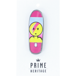 PRIME MOUNTAIN BOWIE BOARD LAPEL PIN 2" PINK