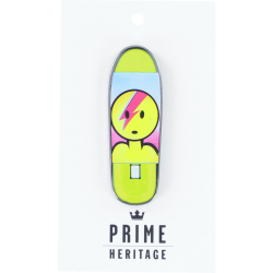 PRIME MOUNTAIN BOWIE BOARD LAPEL PIN 2" YELLOW
