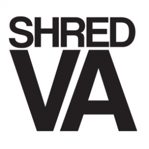 SHRED STICKERS - SHRED VA BLK 5"x4" single