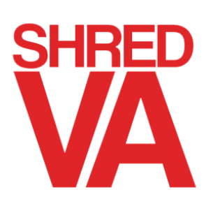 SHRED STICKERS - SHRED VA RED 5"x4" single