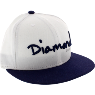 DIAMOND OG SCRIPT HAT 7" WHT/NAVY 